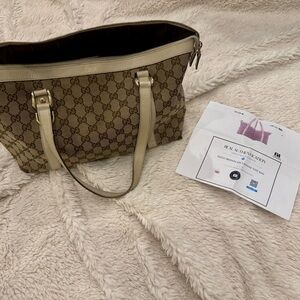 Gucci Monogram Beige Tote Bag
